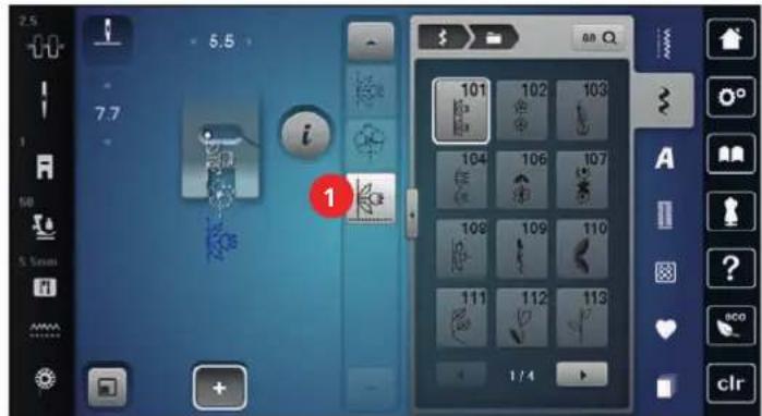 BERNINA 735 - Insertion d'un motif de point unique - 1