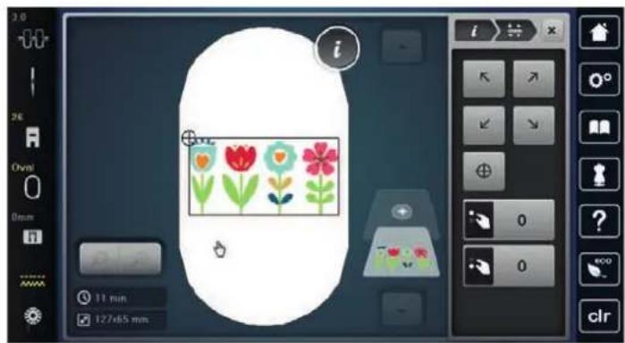 BERNINA 735 - Contrôler la taille et la position du motif de broderie - 3