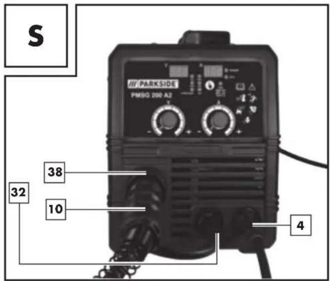 PARKSIDE PMSG 200 A2 - - Adaptation de l'appareil pour le soudage à fil solide sous gaz inerte - 1