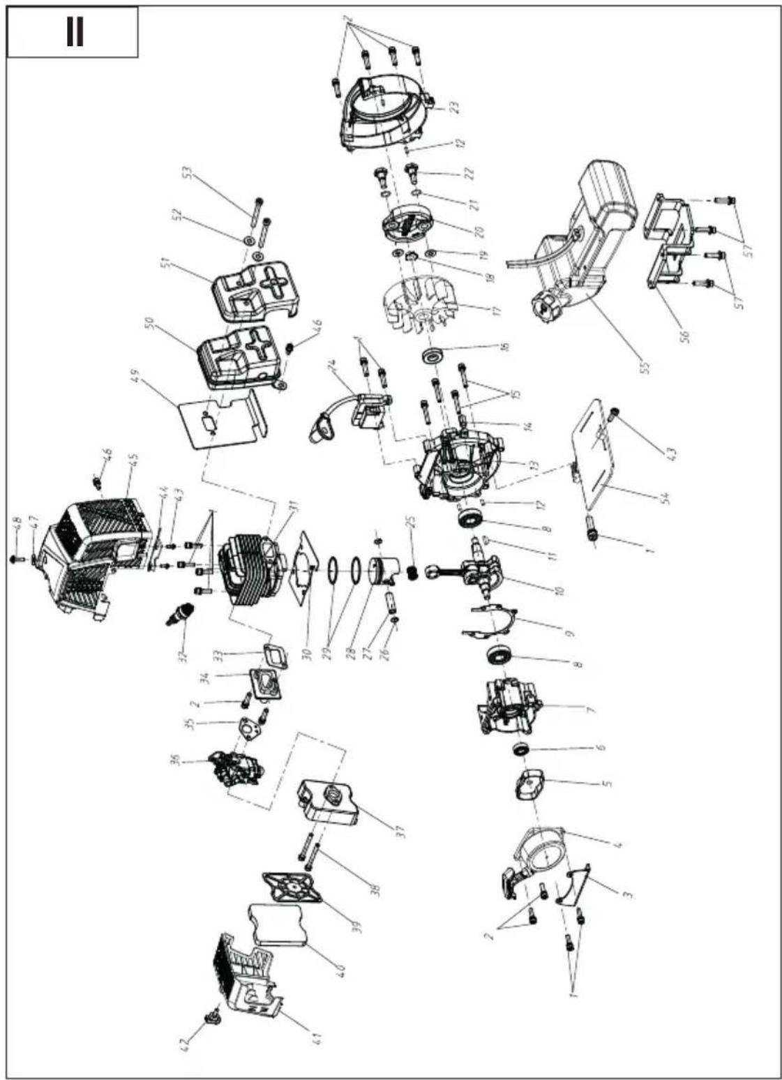 PARKSIDE PBK 4 B3 - Explosionszeichnung • Exploded Drawing Vue éclatée • Explosietekening • Nákresy explózii Rysunek samorozwijający • Výkres sestavení Plano de explosión • Eksplosionstegning Vista esplosa • Robbantott ábra - 1