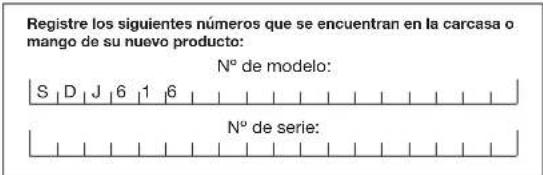 Sun Joe SDJ616 - Modelo y número de serie - 1