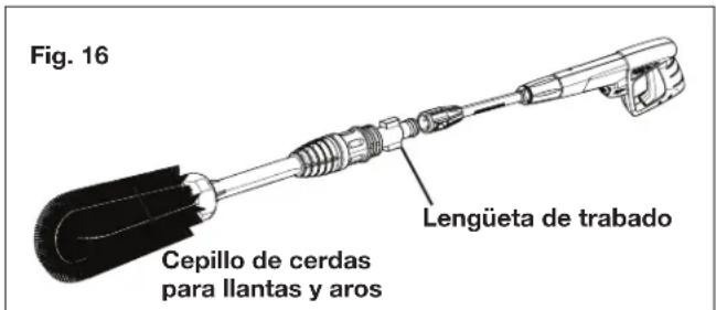Sun Joe SPX205EMAX - Uso del cepillo de cerdas para llantas - 2