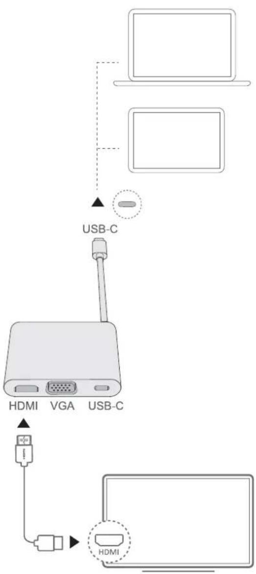 HUAWEI MateBook X Pro 2 - Connexion à un téléviseur, un moniteur ou un projecteur - 1