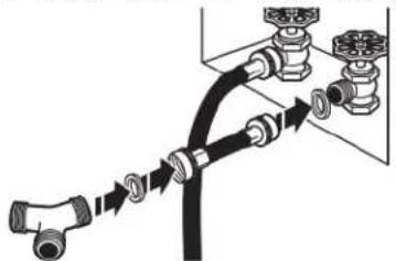 WHIRLPOOL YWED9620HC - Attach short hose and "Y" connector - 1