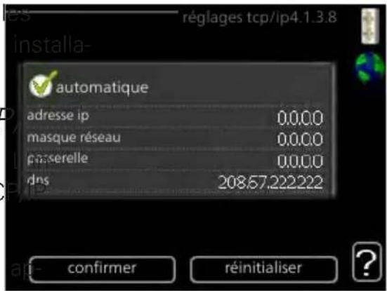 Nibe SMO 40 - Réglage automatique (DHCP - 1