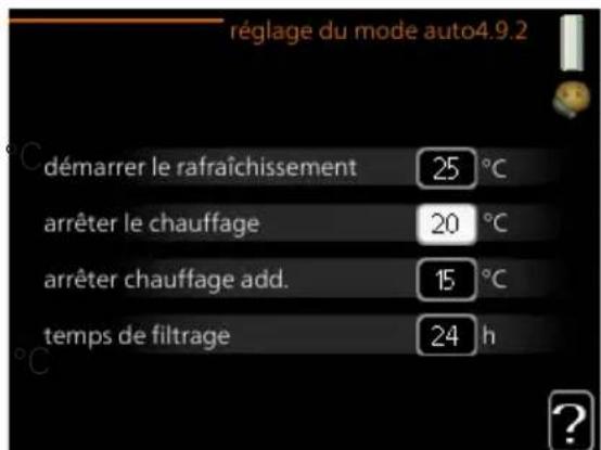 Nibe SMO 40 - RÉGLAGE DU MODE AUTO - 1