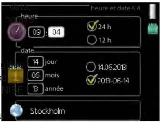 Nibe SMO 40 - HEURE ET DATE - 1