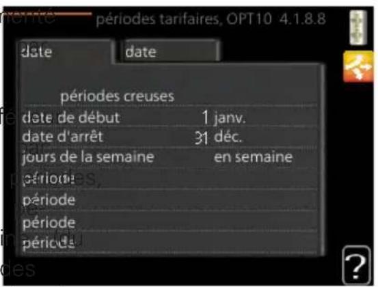 Nibe SMO 40 - PÉRIODES TARIFAIRES, OPT10 - 1