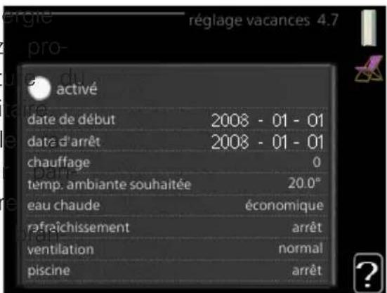 Nibe SMO 40 - RÉGLAGE VACANCES - 1