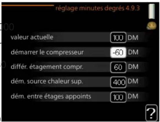 Nibe SMO 40 - RÉGLAGE MINUTES DEGRÉS - 1
