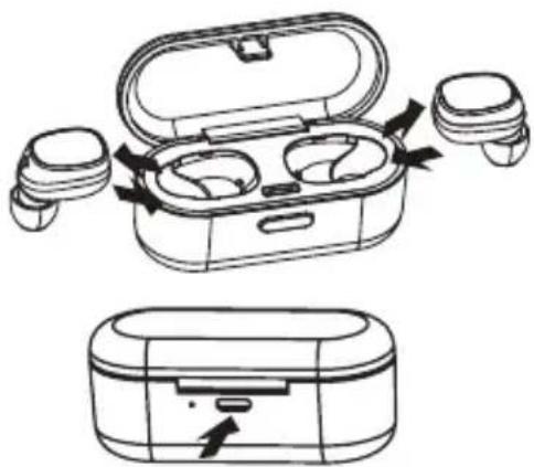 ACME BH411 - Charging the earphones and charging case - 3