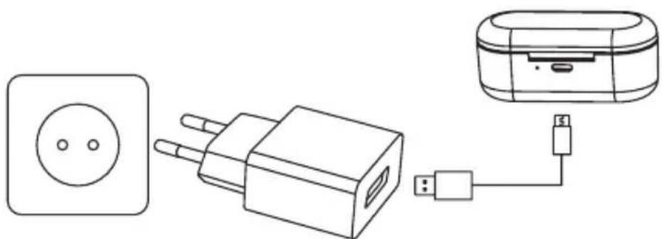 ACME BH411 - Charging the earphones and charging case - 1