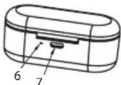 Technical diagram of a device with labeled parts 6 and 7, showing internal structure and component layout.