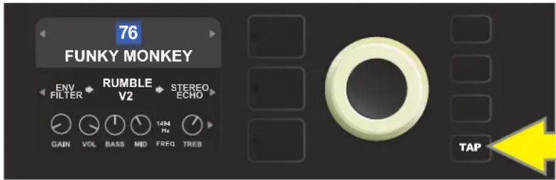 FENDER Rumble Stage 800 - UTILISATION DE LA TOUCHE TAP (TEMPORISATION) - 1