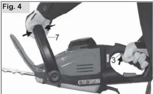 AL-KO Solo 166 - Switching the hedge trimmer on/off - 1