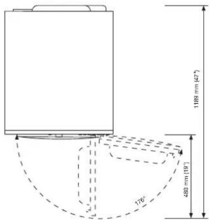 ASKO T411HS.W.U - Ouverture du hublot du seche-linge (vue de dessus) - 1