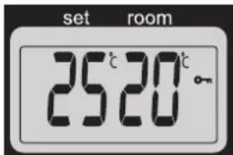 set room 25°C 20°C on