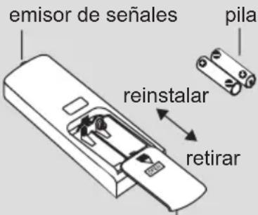 emisor de señales pila reinstalar retirar