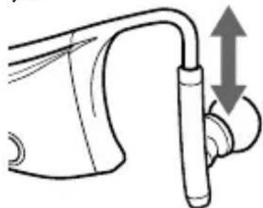 SONY DRBT160iK - Ajuste la longitud del eje ajustable del auricular. - 1