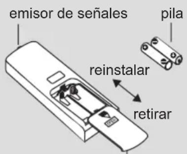 emisor de señales pila reinstalar retirar
