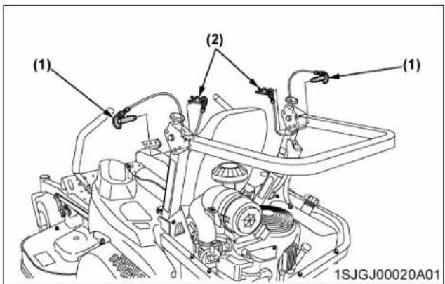 KUBOTA Z724 - Relevage de l'arceau de sécurité ROPS en position verticale - 1