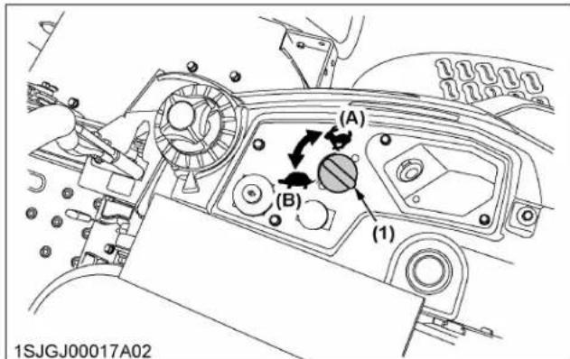 KUBOTA Z723 - Pour relâcher le frein de stationnement : - 4