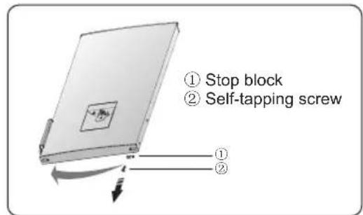 ① Stop block ② Self-tapping screw