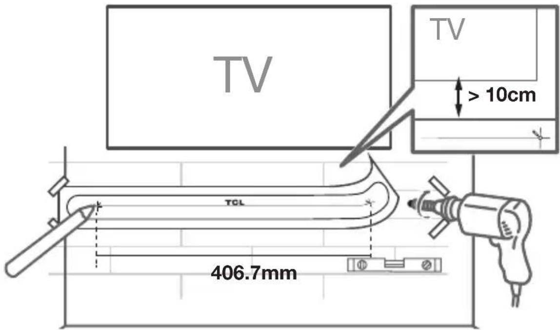 TCL S522W - Montage mural de la barre de son - 2