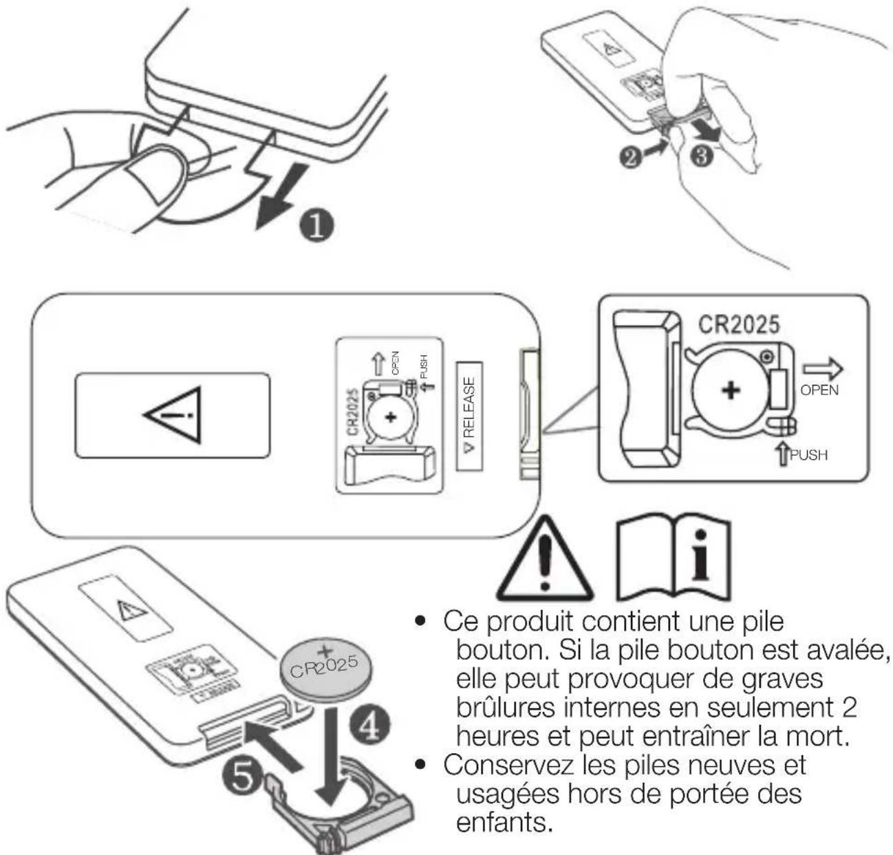 TCL S522W - Installation de la télécommande : - 1