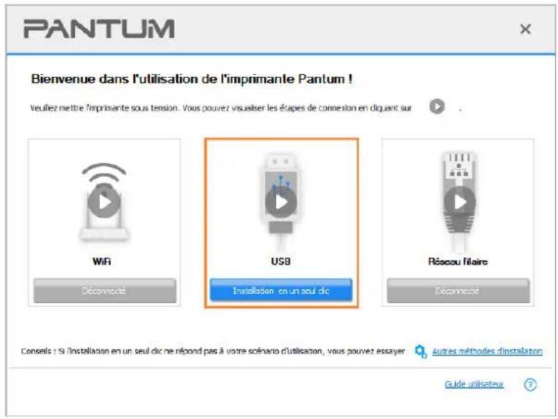 PANTUM P2518 - Connecter l'imprimante via le câble USB - 2