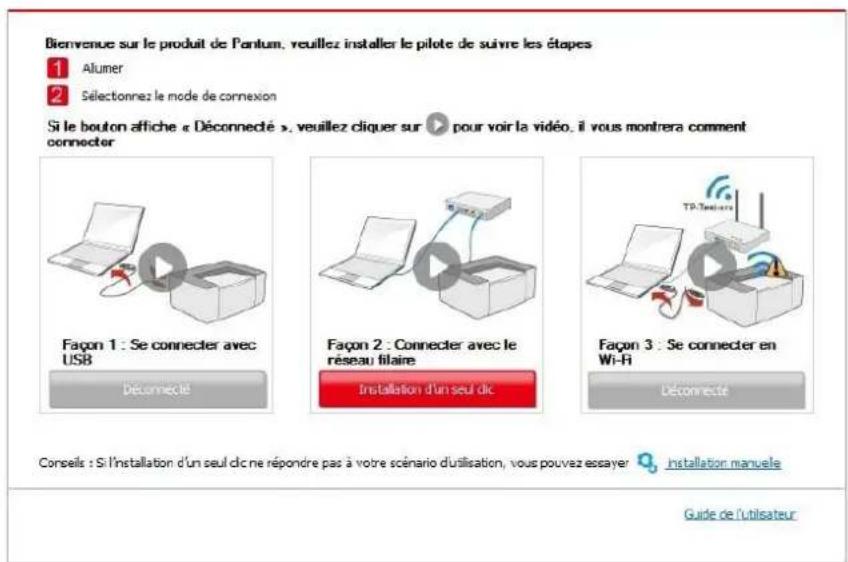 PANTUM CM1100DN - Mé thode II: connecter l'imprimante par ré seau filaire - 5