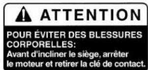 KUBOTA U354 - AVERTISSEMENT - 18