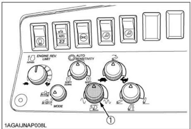 KUBOTA M6101 - Bouton de réglage ratio du contrôle d'effort. - 1