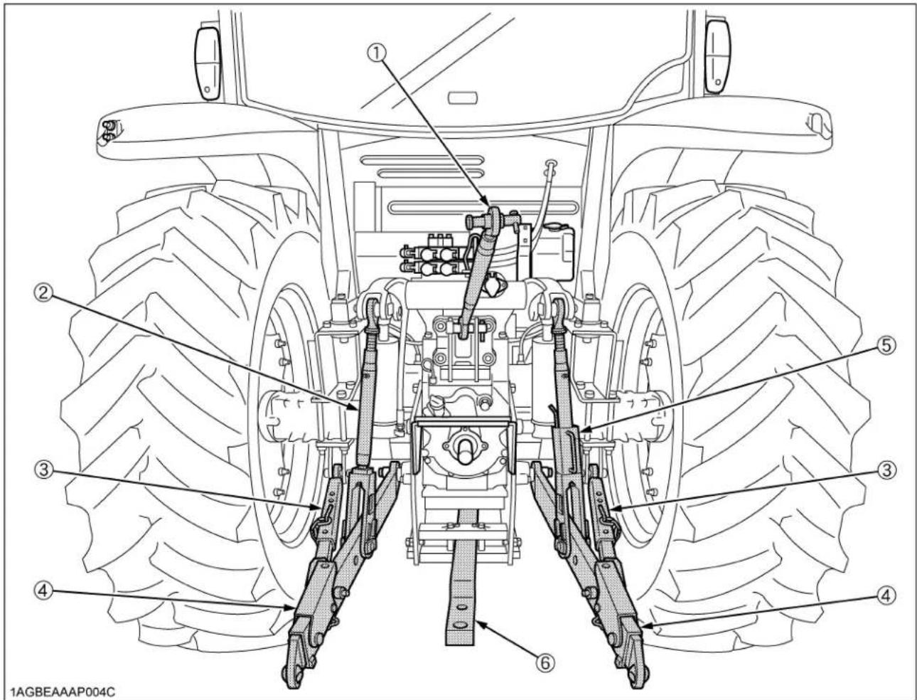 KUBOTA M6101 - ATTELAGE 3 POINTS & BARRE DE TRACTION - 1