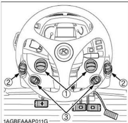 KUBOTA M6101 - Sorties d'air du tablier de bord - 1