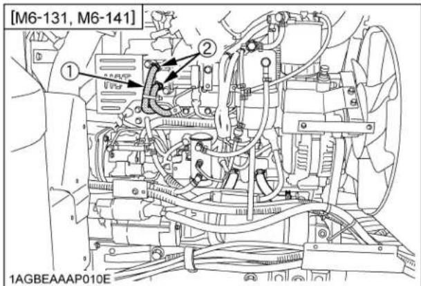 KUBOTA M6101 - ■ Verification des tuyaux couples du radiateur et des colliers - 6