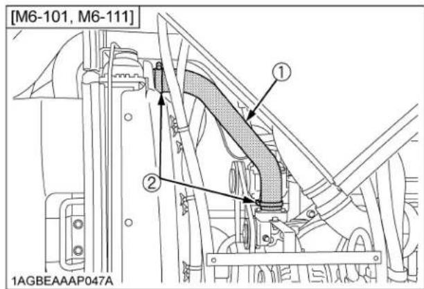 KUBOTA M6101 - ■ Verification des tuyaux couples du radiateur et des colliers - 2