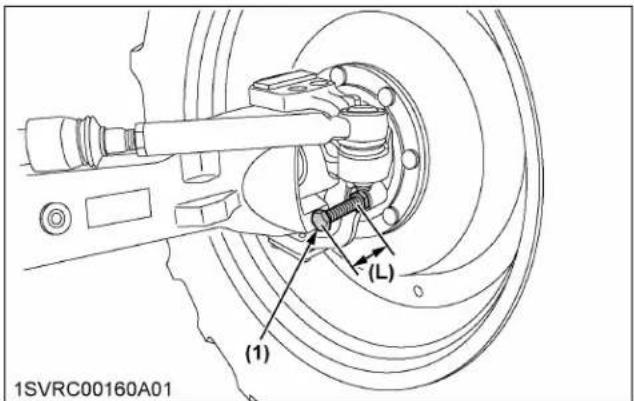 KUBOTA M7132 - Réglage du boulon de butée de l'angle de braquage des roues avant - 1