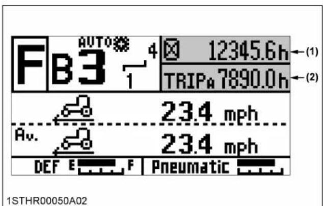 KUBOTA M7132 - Modification des informations affichées sur le moniteur d'informations de base - 2