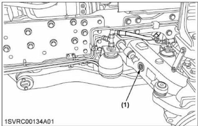 KUBOTA M7132 - Vidange de l'huile du carter de différentiel avant - 2