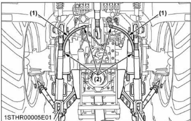 KUBOTA M7132 - Vérification du flexible de vérin de levage - 1