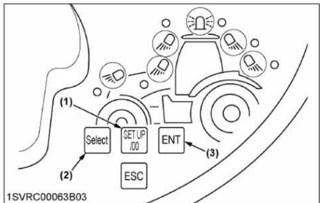 KUBOTA M7132 - Vérification des éléments atteignant l'intervalle d'entretien - 1