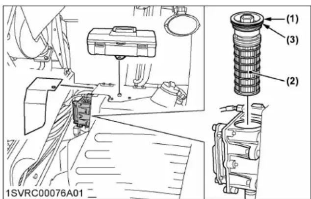 KUBOTA M7132 - Remplacement du filtre de pompe de led/adblue - 1