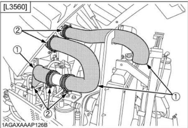 KUBOTA L4760 - ■Vérification de la conduite d'entrée d'air - 1