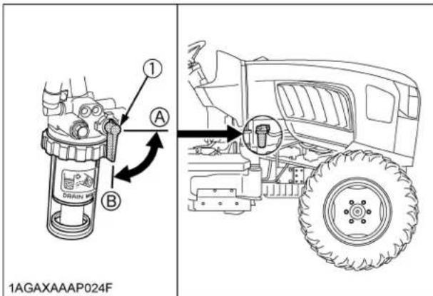 KUBOTA L4760 - Assurez-vous que le bouchon est en position ouvert. - 1
