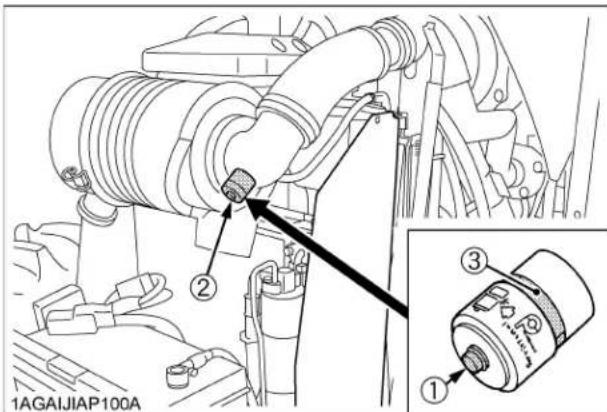 KUBOTA M5660 - ■ Vérification de l'indicateur de poussière - 1