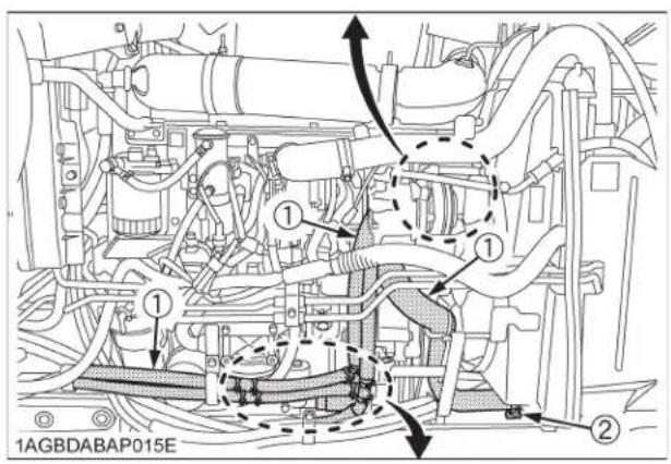 KUBOTA M5111 - ■ Vérification des tuyaux souples du radiateur et des colliers - 3