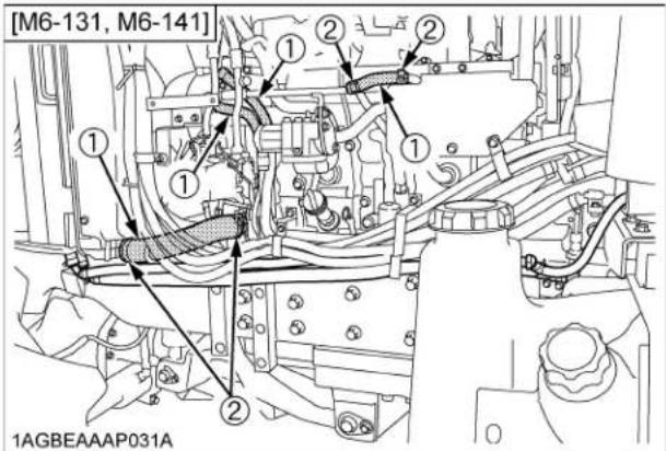 KUBOTA M6111 - ■ Vérification des tuyaux souples du radiateur et des colliers - 3