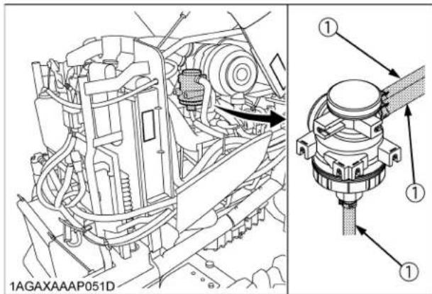 KUBOTA L5460 - ■Vérification du boyau du séparateur d'huiles - 1