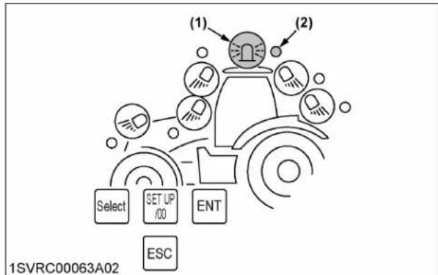KUBOTA M7152 - Interrupteur de gyrophare - 1